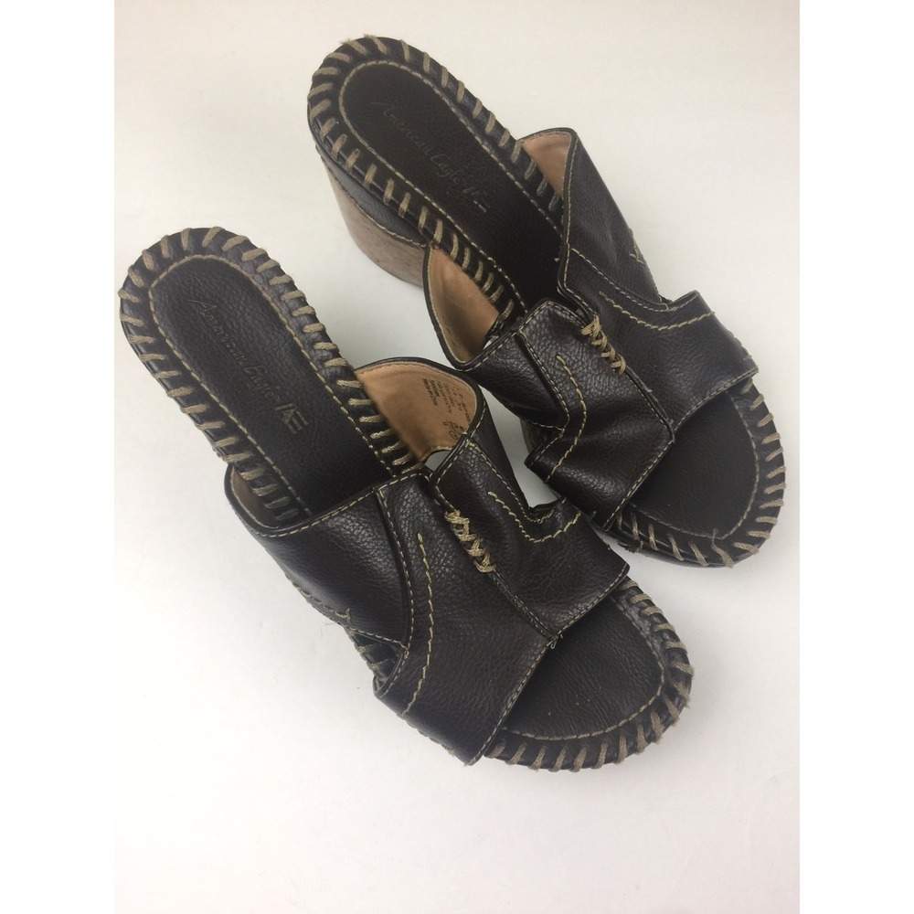 American Eagle Womens Wedge Mules Size 7 Slip On